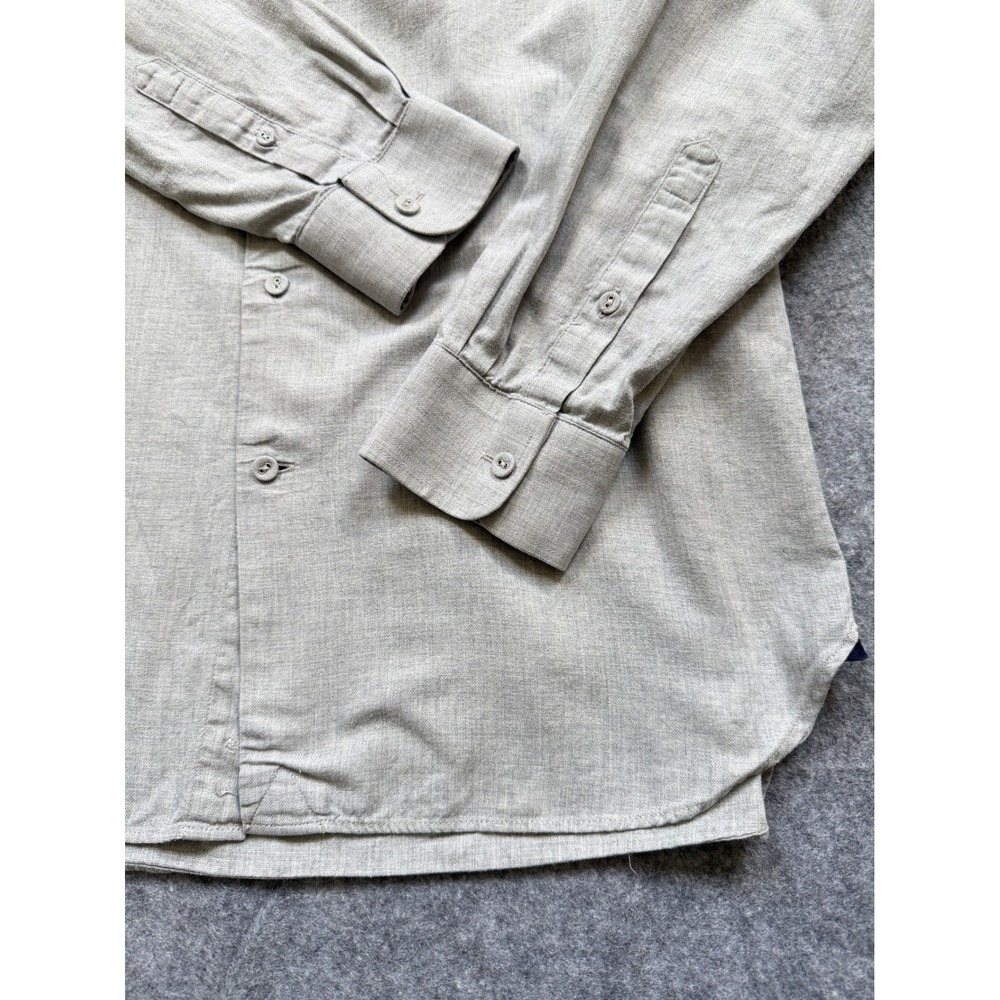 Reiss Button Down Shirt Mens Medium Grey Minimalist Slim Fit Long Sleeve - Picture 2 of 10